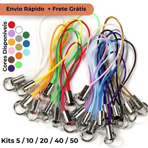 Kit Cordinha para Celular Phone Strap - Chaveiro | Artesanato | Pendrive sem Fecho