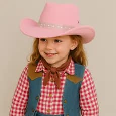 Chapéu cowboy infantil boiadeira Ana Castela faixa brilho CORAÇÃO