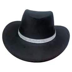 Chapéu cowboy boiadeira aveludado com faixa de strass super super brilho