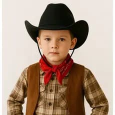 Chapéu cowboy pluma de poliéster várias cores infantil e adulto