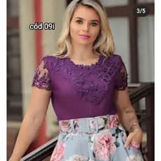 Blusinha Crepe Rendinha Linda Moda Evangélica Lançamento Moda Feminina