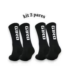 Kit 2 Par Meia Ciclismo Cano Médio Compressão Ideal Para Ciclismo Speed Mtb Corrida