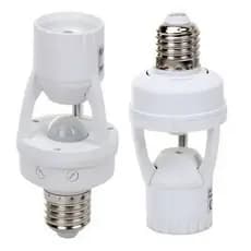 2 Soquete Sensor De Presença Luz Iluminação E27 Movimento 360°