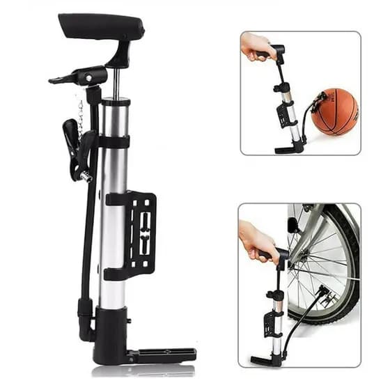Bomba De Ar Com Suporte De Quadro Portátil Alumínio Dois Bicos Para Bicicleta Bico Para Bola R-A69