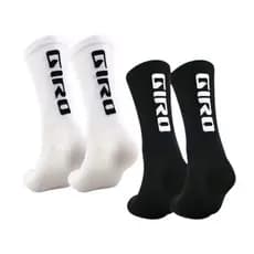 Kit 2 Pares de Meias Ciclismo Esportiva Giro – Alta Performance Preta e Branca Protetoras Compressão