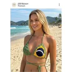🇧🇷 Biquíni Crochê Brasil Core - Edição Limitada (Feito à Mão)