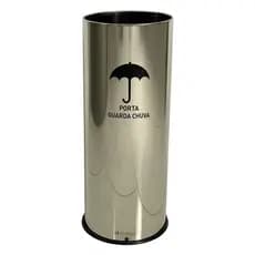 Suporte Porta Sombrinha Guarda Chuva Cesto Redondo Em Aço Inox 45cm de Altura 14 Litros