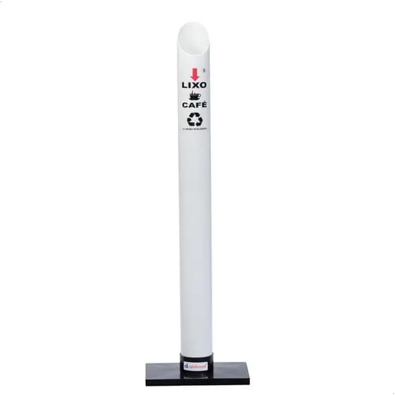 Dispenser Lixo Individual Café PVC Lixeiras Copos Descartáveis 50ml - Branco