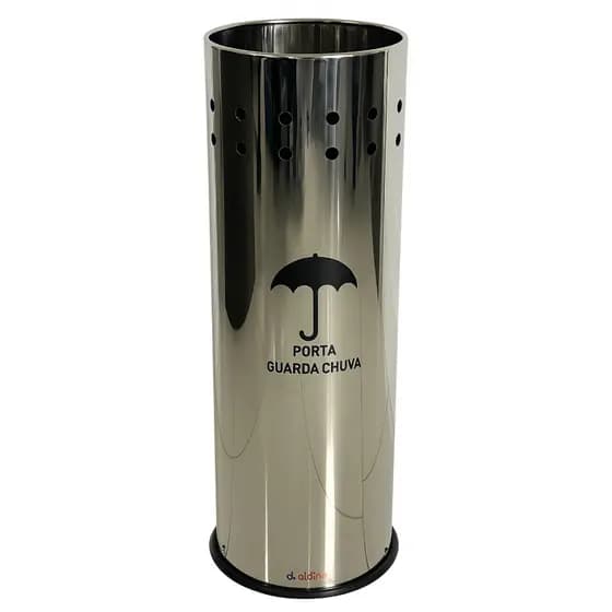 Suporte Porta Guarda Chuva Cesto Redondo Em Aço Inox 50 cm de Altura 17 Litros Decorativo