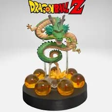 Shenlong + 7 Esferas do Dragão + Base decorativa - Dragon Ball Z anime presente