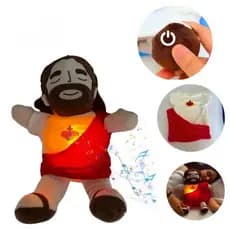 [DO BRASIL-ENVIO 12H]Pelúcia Jesus respirando - Acalme sua Ansiedade 4 Modos de interação pAnsiedade