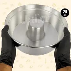 Forma GRANDE 28 cm bolo pudim - 4,5L grande bolão 28x9 cm aluminio assadeira gigante grande bolo grande aniversário confeitaria