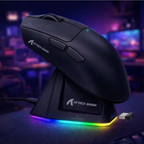 Mouse Attack Shark X11 Gamer Sem Fio Tri-Mode 2.4G Bluetooth Com Grip Tape Original