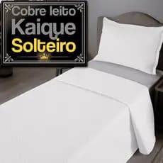 Kit Cobre Leito Solteiro 2 Peças Matelado Ultrassônico Porta Travesseiro Debrum Microfibra Macio