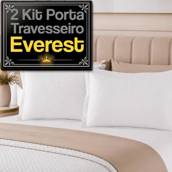 Par Porta Travesseiros Matelado Ultrassônico Liso Envelope Sem Zíper Debrum Microfibra Macio