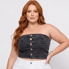 Cropped Jeans Plus Size Feminino Tamanho Grande