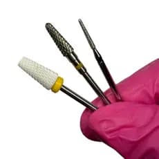 Kit 3 Brocas Cerâmica Tungstênio Profissional Unha Gel Porcelana Nail Art Nivelamento Acabamento Remoção Gel
