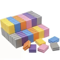 50 Mini Lixas Buffer Bloco Quadrada Polidora Manicure nail designer Cores Aleatorias 100/180