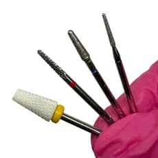 Kit 4 Brocas Cerâmica Tungstênio Diamantada Profissional Unha Gel Porcelana Nail Art