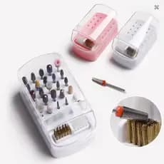 Porta Brocas Suporte De Brocas Unhas Organizador Expositor Gel Com Escova de Limpeza