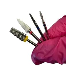Kit 4 Brocas Tungstênio Cerâmica Diamantada Profissional Unha Gel Porcelana Nail Art