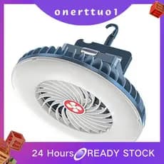 Ventilador De Acampamento Portátil Com LED USB Recarregável Operado Por Bateria Para Emergência De Carro De Barraca