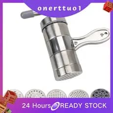 Fazendo Espaguete Manual Máquina De Macarrão Aço Inoxidável Multifuncional Espremedor De Frutas Com 5 Moldes De Pressão