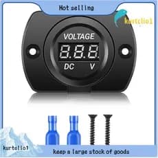 12V-24V À Prova D'água Carro Motocicleta LED Display Digital Voltímetro Medidor De Tensão Preto