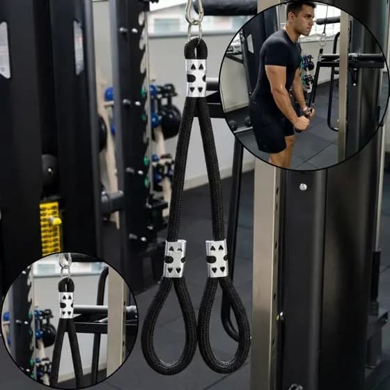 Puxador Corda Tríceps Para Exercícios Cross Over Profissional Treino de Academia Musculação Novo