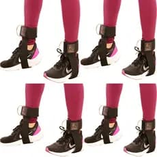 Kit 4 Pares de Tornozeleira Alça Cross Over Puxador Academia Musculação Profissional Líder Fit