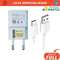 Carregador Turbo Tipo C p/ Galaxy A02s A11 12 A20 21s A22 30s A31 A50 71 A80 S8 S9 S10 M31 M51