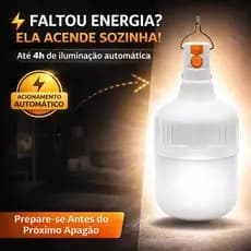 Lâmpada de Emergência LED 15W Bivolt Recarregável Luz Branca