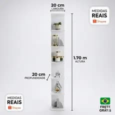 Torre de Prateleira Estante MDF 170 CM Decoração Organizar Casa Quarto Escritório Produtos Perfumes
