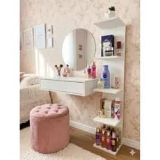 Torre de Prateleira Estante MDF 85CM Decoração Quarto Moderno Organizador Maquiagem