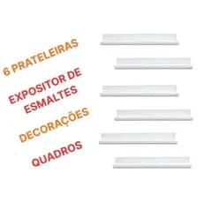 Kit 6 Prateleiras 50cm MDF Expositor Esmaltes Tempero Decoração Ateliê Quadros Simples