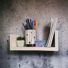 Mini Prateleira modelo U 30cm Para Decoração Fixação Invisível