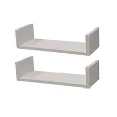 Par De Prateleira 30cm Modelo U Para Decoração De Parede Escritório Quarto Cozinha Banheiro