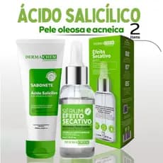 Kit Tratamento de acne Sabonete Facial Ácido Salicílico Oleosidade + Sérum Efeito Secativo Dermachem