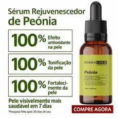 Sérum Facial Rejuvenescedor de Peônia da Dermachem Reduz os Poros  Uniformiza o Tom Toque aveludado