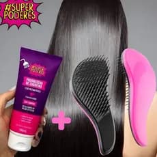Kit Cabelo Liso: Progressiva sem Formol Progressiva de Chuveiro Superpoderes + Escova Mágica 2 itens