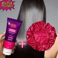 Kit Cabelo Liso: Progressiva de Chuveiro Superpoderes Progressiva sem Formol + Touca de Cetim 2itens