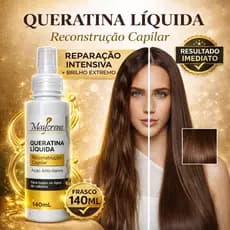 Queratina Líquida 140ml Reconstrução Capilar Profissional Anti Danos Brilho Intenso Para Todos os Cabelos