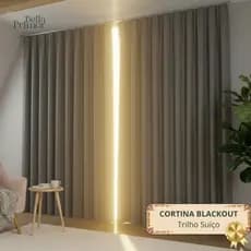 Cortina Blackout Premium 5 Metros Modelo para Trilho Suiço - Corta Luz