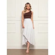 Saia Envelope feminina de Amarrar varias cores Moderna Elegante