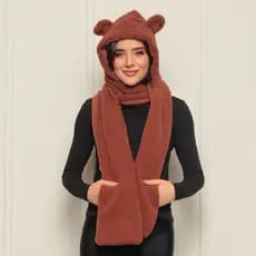 Conjunto Touca + Cachecol Feminino “Ted” – Estilo Inverno com Gorro Estiloso com Bolso