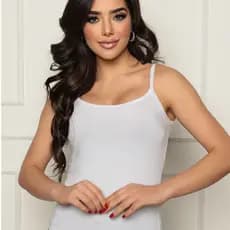 Regata Branca de alcinha feminina blusinha Branco básica lisa Blusa de alça basica