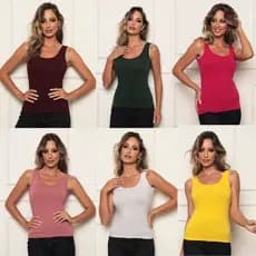 Kit 10 Regatas de alcinha Grossa feminina blusinha básica lisa Blusa de alça larga