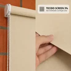 Cortina Persiana Rolo Tela Solar Screen 3% Janelas de Quarto, Sala, Cozinha Escritório