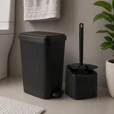 Lixeira Com Pedal Slim E Escova Sanitária