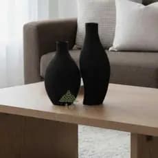 Vaso Decorativo Conjunto de Vasos Decorativos Preto Fosco